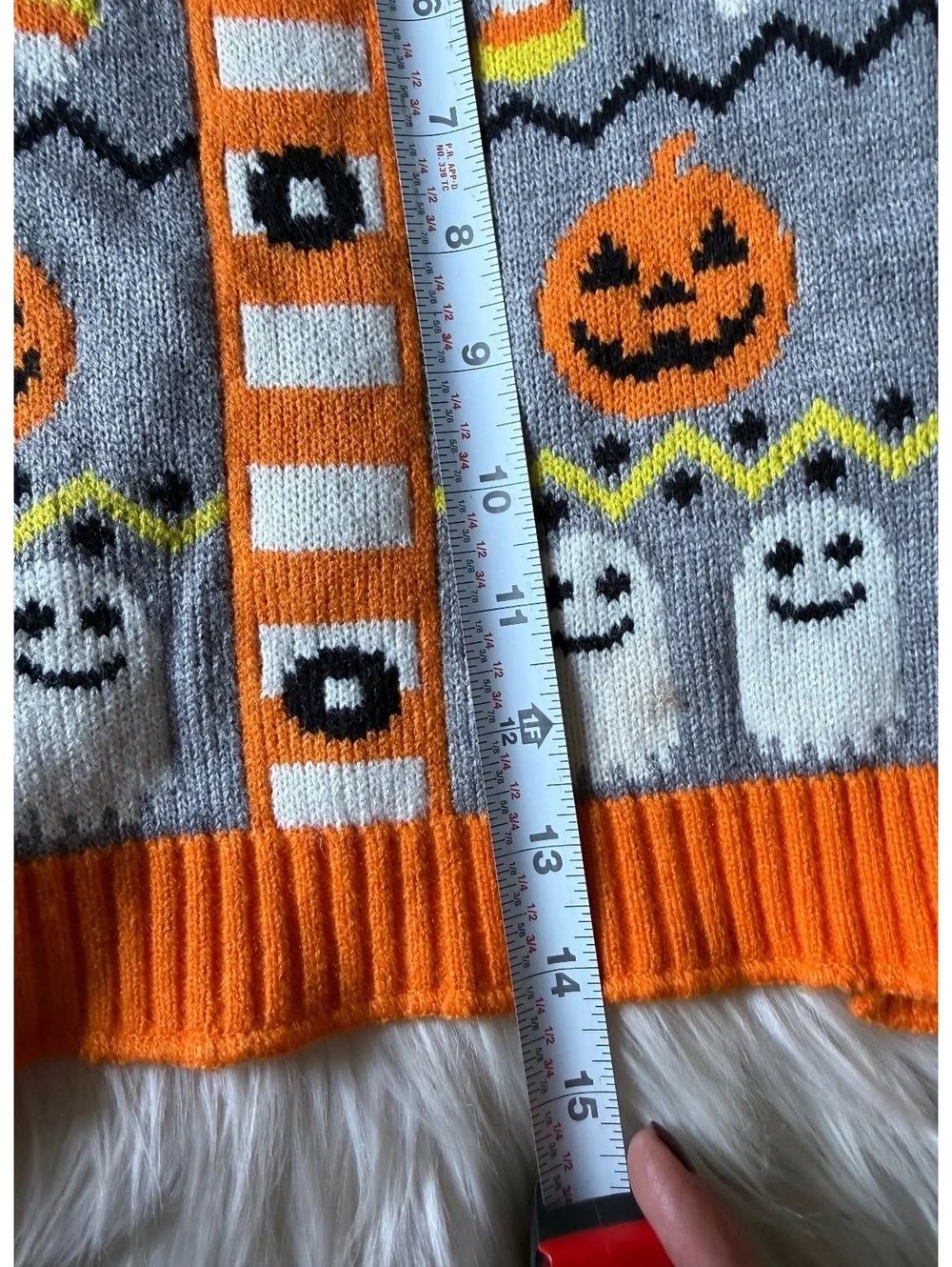 Halloween Themed Acrylic Knit Dog Sweater Size Small